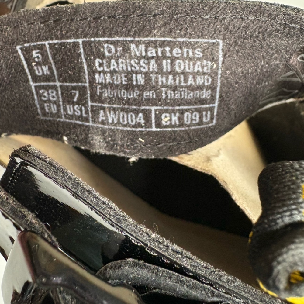 Dr Martens Women sz 7 Black Clarissa II Patent Leather Strap Sandals New in Box - Picture 8 of 14
